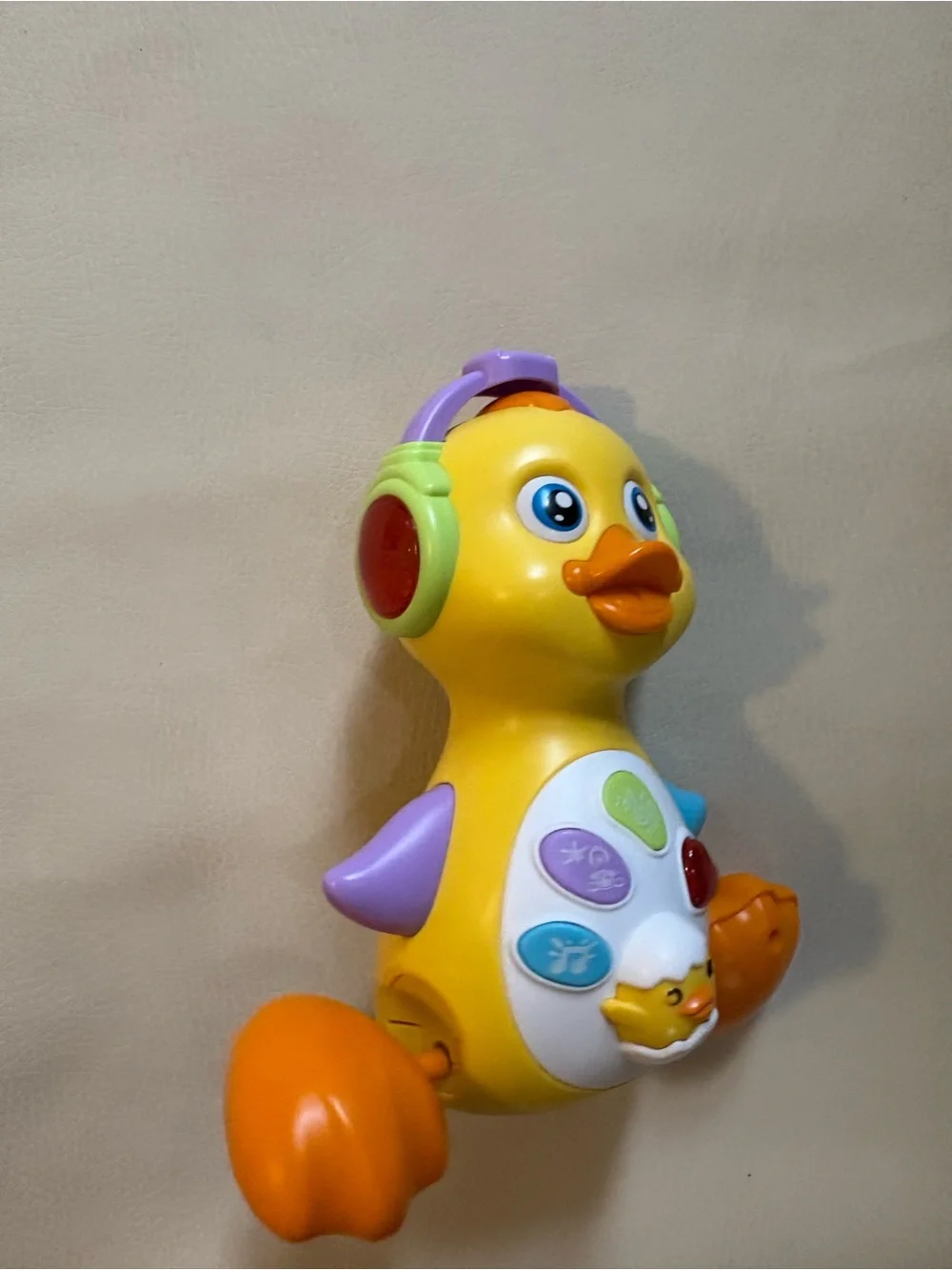 Yellow Musical Duck Toy with Colorful Buttons - Kids Interactive Play